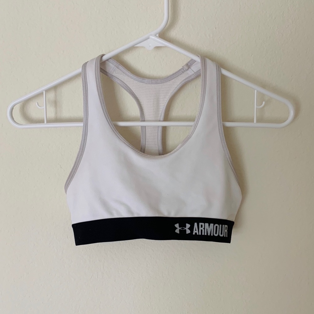 Under Armour White Sports Bra Girls